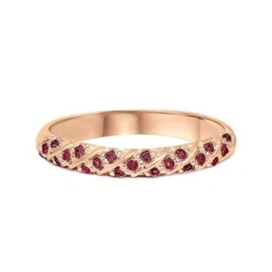 Natural Ruby Statement Prong Ring 18k Solid Rose Gold - Picture 1 of 8