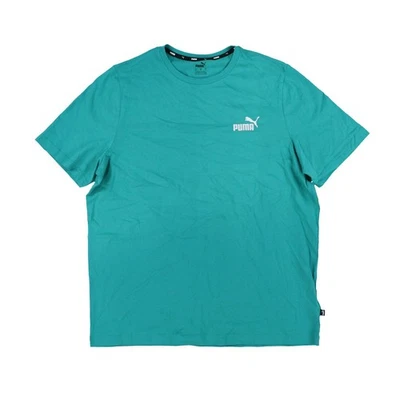 Camiseta Puma Para Hombre Emblema Logo Cómoda Informal Top Sólido Verde Brillante Nueva Foto 1 de 2