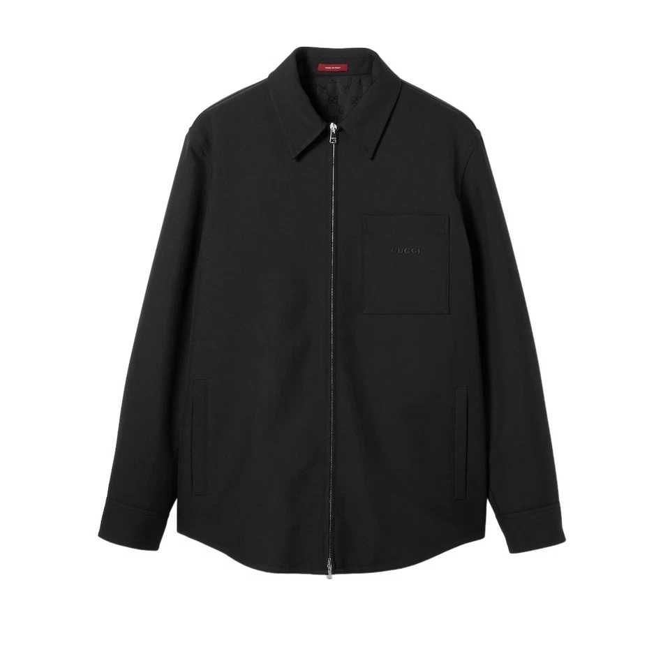 GUCCI $2550 Black Wool Overshirt Jacket New And Authentic - Image 1 of 1