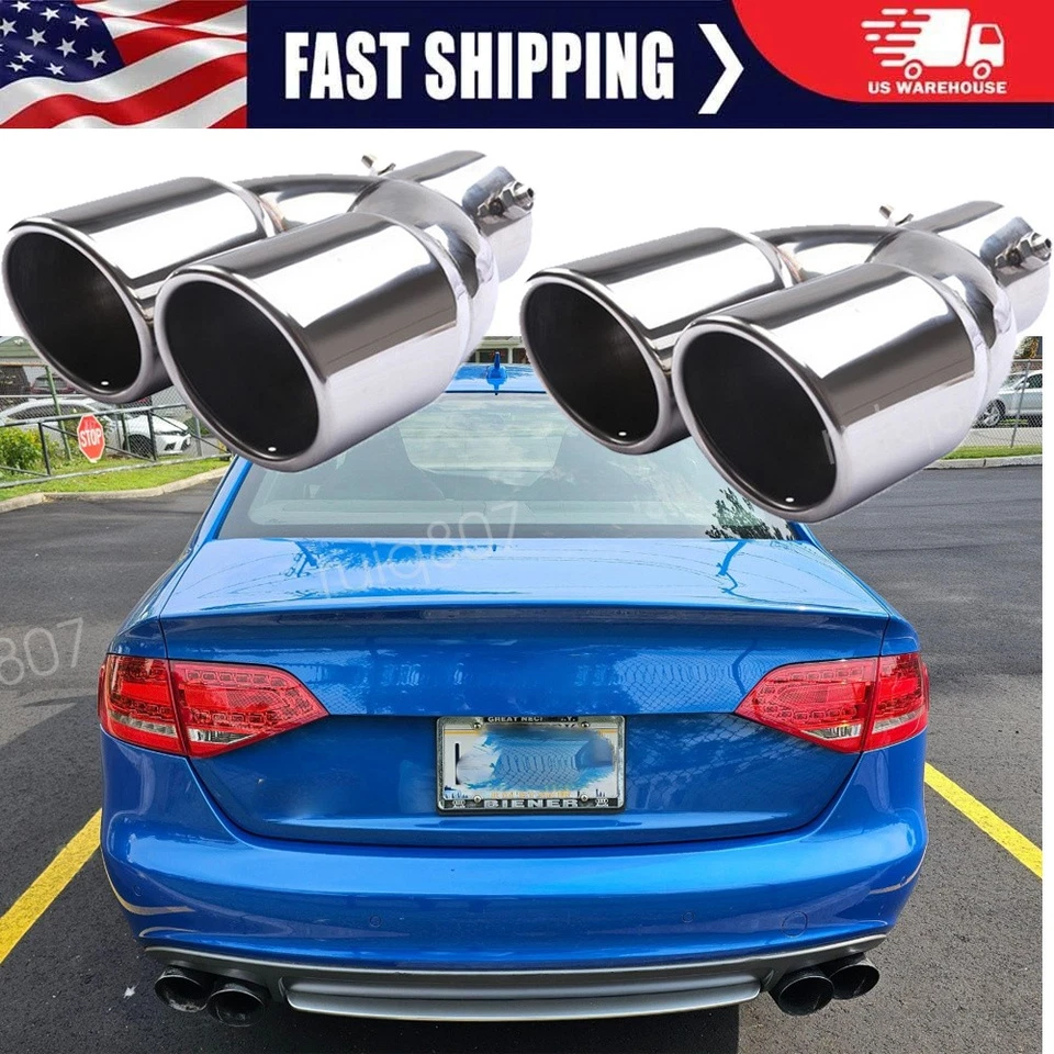 For 2010 Audi S4 Rear Car Dual Exhaust Pipe Muffler Tip Throat Tail Foto 1 de 4