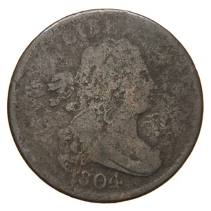 ESTADOS UNIDOS - Medio centavo busto drapeado 1804 - Cohen 12 - Crosslet 4 - Sin tallo - Imagen 1 de 2