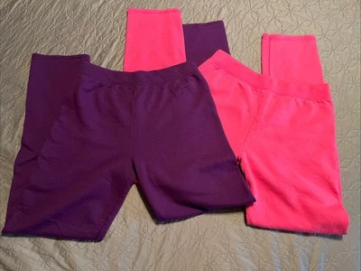 Girl’s 2 Piece HANES Sweatpants Set Sz XL 14-16 Pink & Purple Set Pajama Pants - Image 1 of 4
