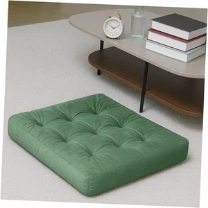 Velvet Floor Pillow for Adults, Tufted Square Cushion for 1pack Green - Picture 1 of 7