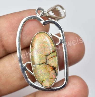 925 Pendente Argento Sterling 26.80 CT Naturale Monarch Opale di Fuoco Cabo - Immagine 1 di 4