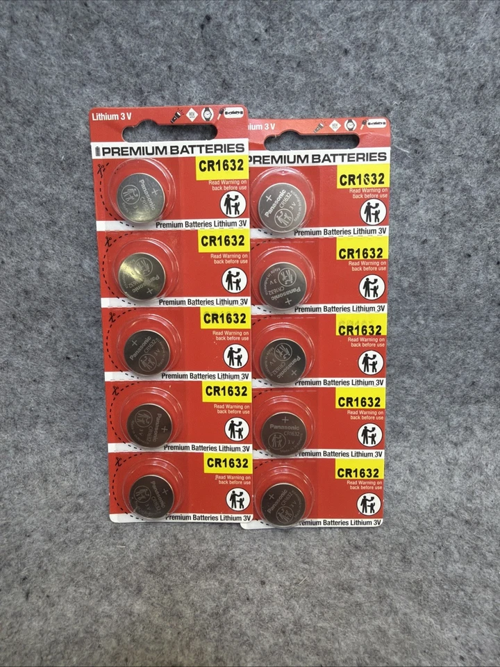Bateria de lítio 3V Panasonic CR1632 CR 1632 (pacote com 10) validade 2033 - Imagem 1 de 3