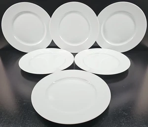 6 Bernardaud Phoebe Dinner Plate Set Elegant White Smooth Dining Dish France Lot - Picture 1 of 24
