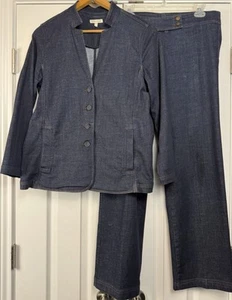 Eileen Fisher Jacke & Hose Set Damen mittelblau Denim Bio-Baumwolle gebraucht, in einwandfreiem Zustand - Bild 1 von 15