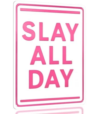 Letrero de matar todo el día - Decoración de pared rosa para habitación de niñas, arte de pared de adolescentes, Preppy  Foto 1 de 4