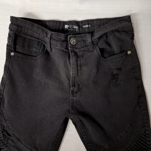Waimea Skinny Fit Mens Jeans Size 32x32 Distressed Black Textured Street - Picture 1 of 13