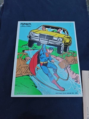 Vintage Superman 1976 Playskool Wooden Puzzle Superman’s Rescue DC Comic Book - Image 1 of 4