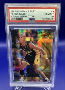 1997-98 Bowman 's Best Reggie Miller Atomic Refractor #9 PSA 10 POP 4 - Picture 1 of 2