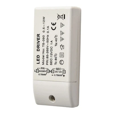 12W LED Power Supply for 12V Low Voltage Applications with Screw Terminals - Image 1 of 4