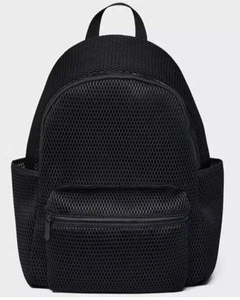 Shade & Shore Black Mesh Backpack 17.5” New Unstructured Side & Front Pockets - Picture 1 of 3