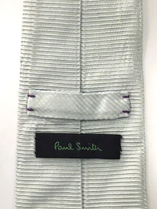 Authentische PAUL SMITH schlichtes Cord-Design auf ozeanblau 100 % Seide Krawatte - Bild 1 von 10