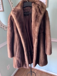 D’jimas M COAT Furs New York Vtg Mink Fur Jacket  Womens M Brown Tan Autumn Haze - Picture 1 of 9