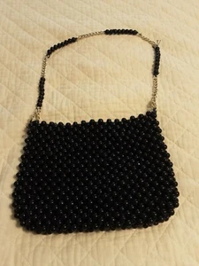 Vintage Magid Blue Beaded Shoulder Bag Purse Navy Made In Japan EUC - Picture 1 of 9