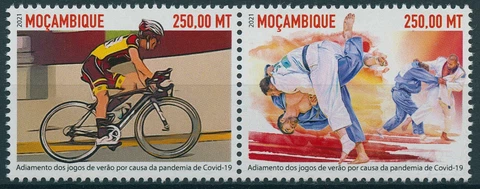 Mozambique 2021 MNH Olympics Stamps Tokyo 2020 Corona Cycling Judo 2v Set Cover