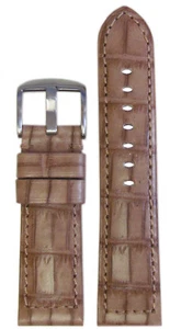 22mm Panatime Cork Classic Leather Watch Band w/Gator Print & Match Stitching - Picture 1 of 1