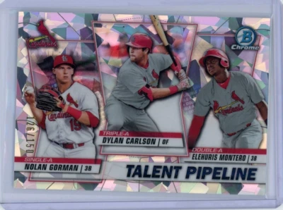 2020 Bowman Chrome Pipeline Atomic #TP-STL Carlson Gorman Montero 126/150 Cards - Image 1 of 2