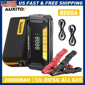 AUXITO 20000mAh 8000A Jump Starter Portable Car Battery High Booster Power Bank - Picture 1 of 15