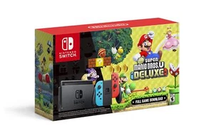 Nintendo Switch Con Joy-Con Azul Neón Y Rojo Neón Nuevo Super Mario Bros U Video - Imagen 1 de 1