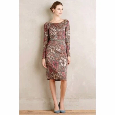 NWT Anthropologie Cecilia Prado Floral Knit Multicolor Long Sleeves Dress Sz. XL - Image 1 of 4