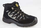 Men GRAFTERS Black Real Suede Hiker Type Safety Ankle Boot Dual Density PU Sole