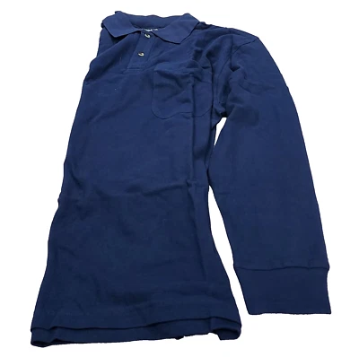 POLO SHIRT - SCANDIA WOODS - NAVY BLUE - LONG SLEEVE - POCKET - 100% COTTON - Image 1 of 4