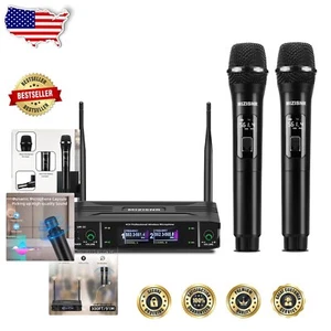Cordless Dual Microphone System with LCD – Perfect for DJs, Church & Parties - Imagen 1 de 10