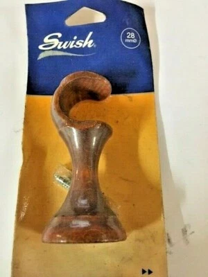 Swish Supporto Aperto Ø 28 Mm Bastone Bastoni Tenda Tende Legno Marrone Ciliegio - Immagine 1 di 3