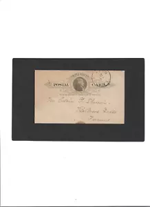 US Postal Card # UX9 "Jefferson" 5-30-18?? Grafton, VT to Bellows Falls, VT. - Picture 1 of 2