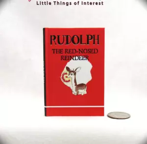 1:4 Scale RUDOLPH THE RED NOSED REINDEER Illustrated Readable Miniature Book - Picture 1 of 10