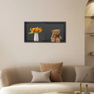In Wall Mount 2 Layers Storage Shelf Bathroom Shower Floating Shelf Organizer US - Picture 1 of 20