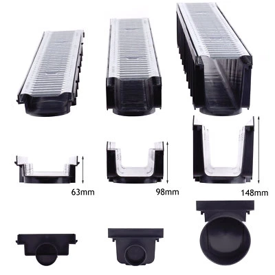 Entwässerungsrinne STAHL A15 Stahlrost 1,5t 1-10m Bodenrinne Tiefe 63-98-148 SET - Bild 1 von 4