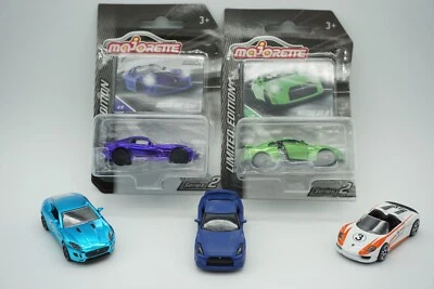 Majorette Series 2 Diecast Dodge Nissan Porsche Jaguar Cars Lot of 5  - Image 1 of 4
