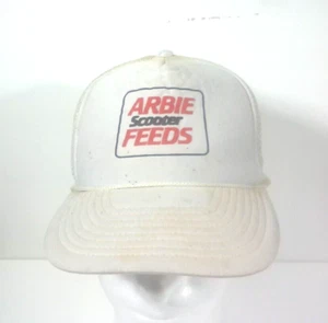 Arbie Scooter Feeds Adjustable Snapback White Cap Hat Mesh Farm Animal Feed - Picture 1 of 5