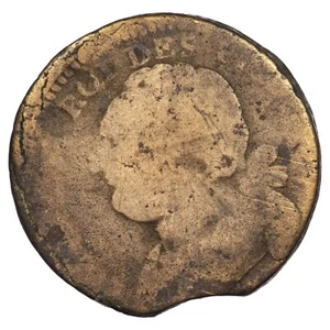 France 12 deniers Louis XVI fautée clipée MDC pièce monnaie royale française - Imagen 1 de 2