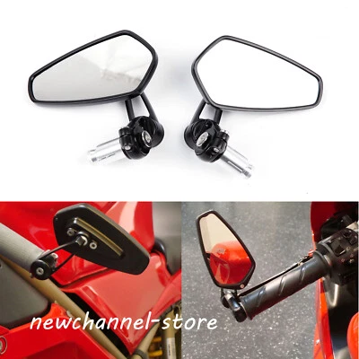 Para Yamaha YZF R1 R1M Motocicleta Negro 7/8" Manillar Extremo Espejos Laterales Flecha Foto 1 de 4