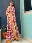 Women'S Printed Poly Cotton Saree With Unstitched Blouse Piece