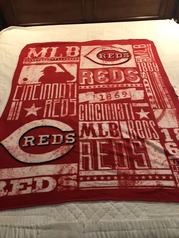 MLB Cincinnati Reds Large Soft Fleece Throw Blanket 50" X 60" Cover