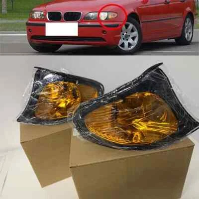 Yellow Corner Light Turn Signal Lamp For BMW 02-05 E46 4D/5D Sedan 325i PAIR - Imagem 1 de 4