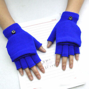 Thermal Knitted Fingerless Gloves Warm Winter Half Finger Gloves for Men Women