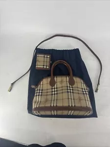 Authentic Burberry Icon Check Wilsham Convertible Handbag with Change Purse - Picture 1 of 20