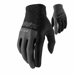 100% CELIUM Full Finger Cycling Mountain Bike Gloves Black/Grey - Medium