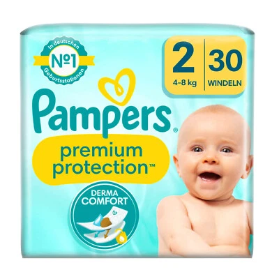35 Stück Pampers Premium Protection Größe 2 4-8kg Windeln new baby Dermatest