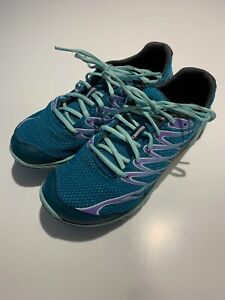 Merrell Algiers Vibram Running Shoes Trainers size 7 / 40.5, Pilot Purple/Green