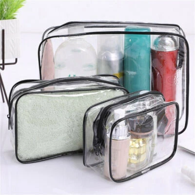 3X Clear AIRPORT SECURITY LIQUID BAGS Plastic Seal HOLIDAY Travel HAND LUGGAGE