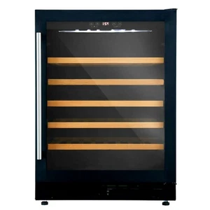 Cookology Wine Cooler 54 Bottle Fridge Wooden Shelves 60cm - Black CWC601BK - Picture 1 of 12