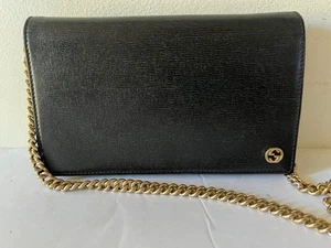 GUCCI GG INTERLOCK BETTY CHAIN WALLET TEXTURED BAG - Picture 1 of 9
