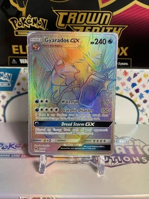 Pokemon Gyarados GX Full Art Rainbow Secret Rare Card 112/111 Crimson Invasion - Image 1 of 4
